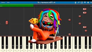 6IX9INE  GOOBA Piano Tutorial [upl. by Othello]