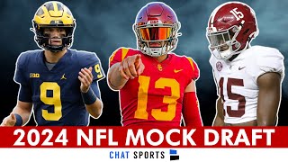 NEW 2024 NFL Mock Draft Round 1 Projections Ft Caleb Williams Dallas Turner amp JJ McCarthy [upl. by Eldorado]