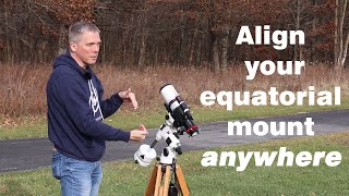 Align equatorial mount when unable to see pole star north or south [upl. by Nerrad139]