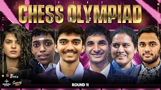 Chess Olympiad Round 11 Live Commentary हिन्दी विश्लेषण  FT Niklesh amp Nubairshah [upl. by Adley]