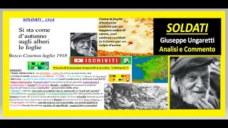 SOLDATI Giuseppe Ungaretti spiegazione analisi e commento [upl. by Deyas233]