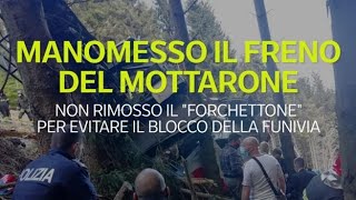 Funivia StresaMottarone manomesso il freno la videoscheda [upl. by Ros]