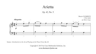 Clementi  Arietta in C Major Op 42 Lesson 5 [upl. by Tades94]