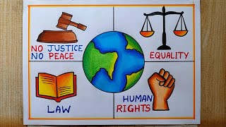 World Day Of Social Justice Poster drawing easy Justice Day drawing Constitution day drawing easy [upl. by Slade638]