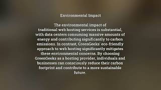 Sustainable Web Hosting How GreenGeeks Powers EcoFriendly Websites [upl. by Khalil230]