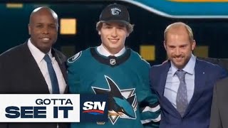 GOTTA SEE IT Sharks Take Macklin Celebrini With Top Pick In 2024 NHL Draft [upl. by Eesak]