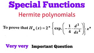 Alternative expression for the Hermite polynomials Theorem 2 Hermite polynomial important Question [upl. by Ezar643]