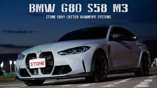 BMW G80 S58 M3 Competition  Stone Catted Downpipe Sound [upl. by Philbrook947]