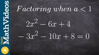 Factoring trinomials when a is greater than 1 then solving 2x2 6x 4  3x2 10x 80 [upl. by Angele]