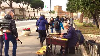 Cimbalom player performing on the streets of Rome  amazing street musician [upl. by Annazor]