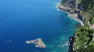 Praia do porto do Seixal by drone 4K  Seixal beach Seixal Madeira Island Portugal  July 2023 [upl. by Ostraw]