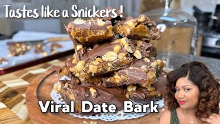 How to make the Date Bark that tastes like a Snickers bar  Nutritional facts medjool datescake [upl. by Graubert949]