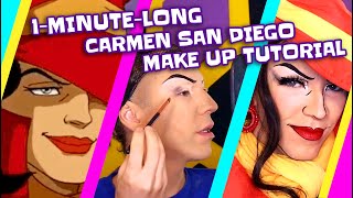 Oneminutelong Carmen San Diego makeup tutorial [upl. by Lambard]