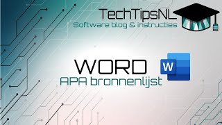 Word  Automatische bronnenlijst in APA 2020 [upl. by Norling201]