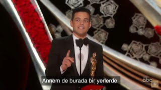 RAMI MALEK OSCAR KONUŞMASI  En İyi Erkek Oyuncu  Türkçe  2019 [upl. by Elletsyrk409]