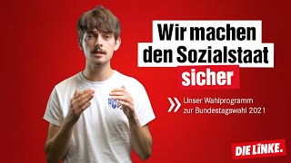 Wir machen den Sozialstaat sicher Das Wahlprogramm der LINKEN zur Bundestagswahl 2021 erklärt [upl. by Nnaycnan]