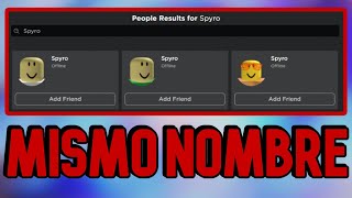 Usuarios De Roblox ¡¿CON EL MISMO NOMBRE ¿¡COMO [upl. by Tyra]