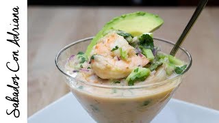 Cómo preparar un refrescante Ceviche de camaron  Sábados Con Adriana [upl. by Broadbent905]