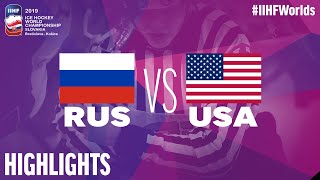 Russia vs USA  Quarterfinal  Game Highlights  IIHFWorlds 2019 [upl. by Rawdan]