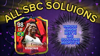 98 RATED VINICIUS JUNIOR  ALL 7 MADFUT SOLUTIONS  BEST XI SBC SOLUTION  MADFUT 24 [upl. by Akitan]