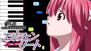 Elfen Lied  Lilium Opening  Synthesia Piano Tutorial Arrangement [upl. by Yevad707]