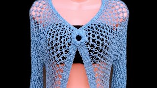 blusa tejido a crochet con punto espuma de mar talla S M blusatejido [upl. by Braswell]