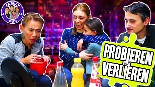 Probieren oder Verlieren  Mega lustiges Trinkspiel  Smoothie Challenge  Family Fun [upl. by Phedra239]