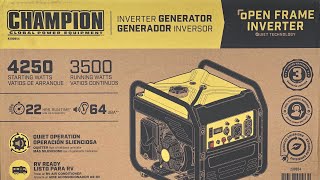 Champion Open Frame Inverter Generator 200954 [upl. by Arianie]