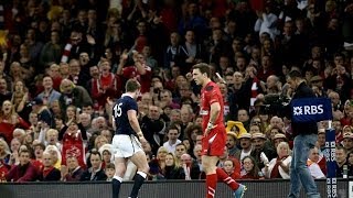 Stuart Hogg Red Carded for Foul Play  Wales v Scotland 15th March 2014 [upl. by Ettellocin]