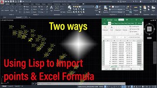 Importing Points there are methods from excel Formula to AutoCAD and using Lisp Guide For Surveyor [upl. by Nerrawed]