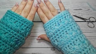 Starr stitch fingerless gloves LEFT HAND [upl. by Norri]