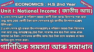 Unit I  National Income জাতীয় আয়।GDP।GNP।NNP।HS 2nd Year ECONOMICS। [upl. by Haden]