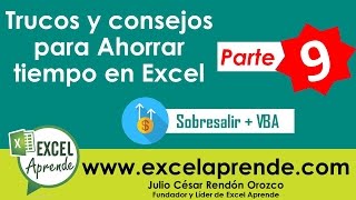 Trucos y consejos para Ahorrar tiempo en Excel 9  Excel Aprende [upl. by Potter]