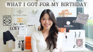 WHAT I GOT FOR MY BIRTHDAY 2024  Chanel Mini 22 VCA Celine Loewe Hermes Graff  giveaway [upl. by Stulin]