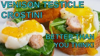 Venison Testicle Crostini Recipe and Tasting [upl. by Bevan127]