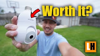 Light Bulb Security Cameras Worth It LaView L2 Camera Review [upl. by Sirrep]