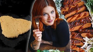 SEITAN STEAK  Easy amp Vegan Vital Wheat Gluten Steak Recipe [upl. by Mile]