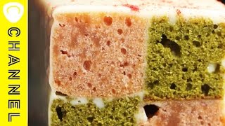 いちごと抹茶のスクエアケーキ Strawberry and Matcha Square Cake [upl. by Namso]