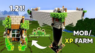 Minecraft EASY Mob Xp FARM FOR ANY WORLD Tutorial 121 [upl. by Cordle]