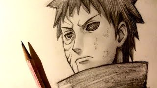 ASMR  Pencil Drawing 97  Obito Uchiha Request [upl. by Lorou910]