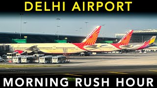 DELHI AIRPORT  Plane Spotting  LANDING amp TAKEOFF  Morning RUSH HOUR [upl. by Nilson]