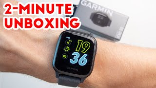 Garmin Venu Sq Unboxing 2Minute NoNonsense Unboxing [upl. by Lleda]