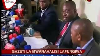 Gazeti La Mwanahalisi Lafungiwa Kwa Miaka miwili [upl. by Ilyk]