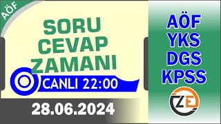 AÖF 28 06 2024 Canlı  Soru Cevap Zamanı  Açıköğretim DGS KPSS YKS [upl. by Yart]