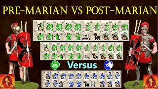 2 PreMarian Legions Vs 1 PostMarian Legion Rome Total War AI Only Battle [upl. by Ravahs]