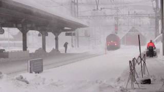 SBB snowtime in GöschenenGotthardSwitzerland [upl. by Anelas]