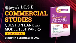 ICSE Class 10 Question Bank with Model Test Papers in Commercial Studies for Exam 2022  MTP  SQP [upl. by Almund]