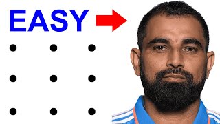 Turn 9 dots into Mohammed Shami outline drawing easy  How to draw Indian cricketer mohammed shami [upl. by Hsihsa]