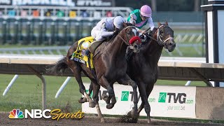 Haskell Stakes 2021 ends in jockey fall disqualification FULL RACE  NBC Sports [upl. by Repinuj]