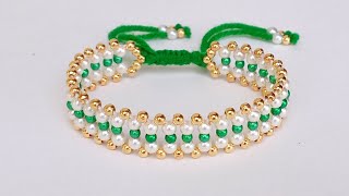 How to make easy beaded bracelet  simple and easy bracelet making  easy bracelet making tutorial [upl. by Toille99]